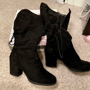 Nice suede black tall boot